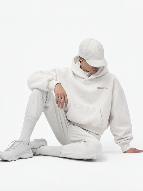 Hannovae Cloud Hoodie, seated