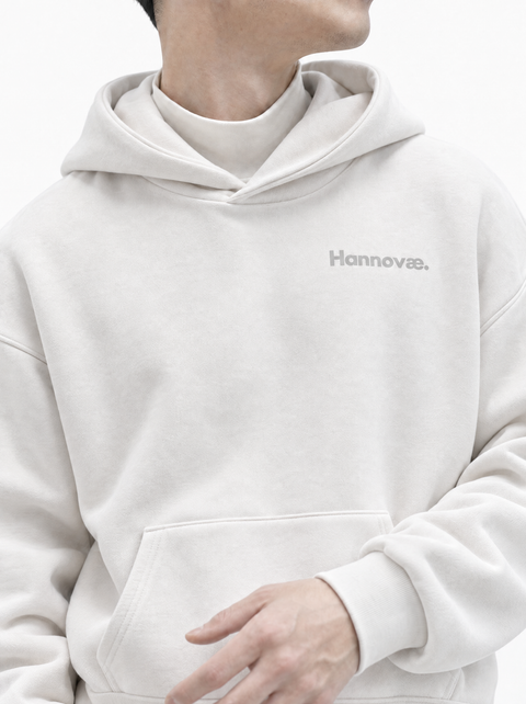 Hannovae Cloud Hoodie chest print close-up