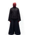 A person wearing a Hannovae Noire Hanfu jacket  wearing a white pair of trousers and red mask